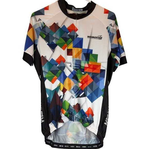 Weimostar Other - WEIMOSTAR Cycling Jersey Full Zip Multicolored Geometric Print Unisex size Large